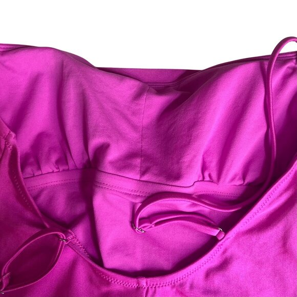 Shade & Shore High Leg Cheeky One-Piece Swimsuit Pink Size Medium - Picture 7 of 11